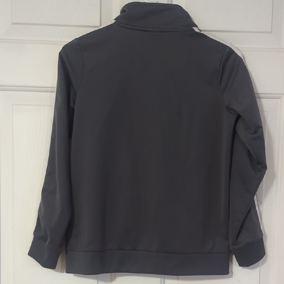 Adidas Kids Dark Gray Jacket with White Stripes - Picture 5 of 5